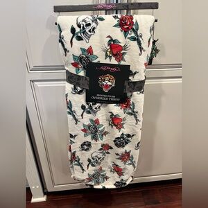 Ed Hardy Skull Plush Throw Blanket